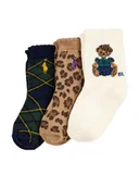 Skarpetki dla dzieci - Polo Ralph Lauren Zestaw 3 par wysokich skarpet dziecięcych 445P03251001 Kolorowy - miniaturka - grafika 1