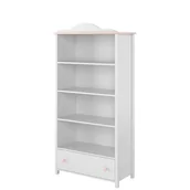 Półki i regały dla dzieci - Regał do pokoju dziewczynki, Luna, 85x42x171 cm, biel, różowy, mat - miniaturka - grafika 1