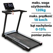 Bieżnie - Bieżnia elektryczna HERTZ FITNESS Run Master 1.5 1840W 18km/h - miniaturka - grafika 1