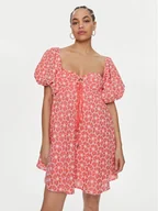 Sukienki - Fracomina Sukienka letnia FS24SD1009W40401 Koralowy Regular Fit - miniaturka - grafika 1