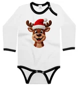 Body dla niemowląt - Body dziecięce Wesoły Świąteczny Renifer Jak Z Szydełka Święta 98/104 - miniaturka - grafika 1