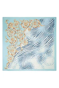 Chusta damska Guess wzory niebieska 130 x 130 cm - Apaszki i szaliki damskie - miniaturka - grafika 1