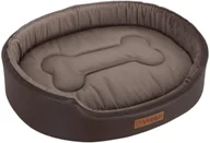 Sprzęt podróżny i transportery dla psów - Owalne legowisko ortopedyczne kojec dla psa Welsti brązowy XL 80x67 antypoślizgowy - miniaturka - grafika 1
