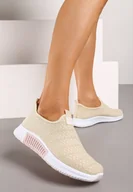 Buty sportowe damskie - Beżowe Buty Sportowe Daemnessa - miniaturka - grafika 1