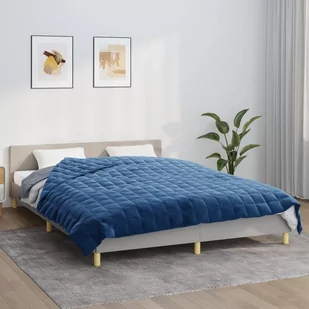 vidaXL Koc obciążeniowy, niebieski, 200x220 cm, 9 kg, tkanina - Koce - miniaturka - grafika 1