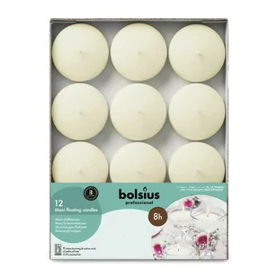 Świeca pływająca BOLSIUS 8H 7,7CM 12szt. KREMOWA - Świece - miniaturka - grafika 1