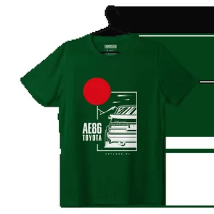T-shirt koszulka Toyota AE86 zielona-XL - Odzież do sportów motorowych - miniaturka - grafika 1