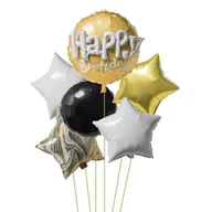 Balony i akcesoria - Balon foliowy zestaw Happy Birthday 6 szt - miniaturka - grafika 1