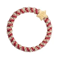 Ozdoby do włosów - By Eloise London Woven Gold Star Gumka do włosów 1 szt Odcień Candy Cane - miniaturka - grafika 1