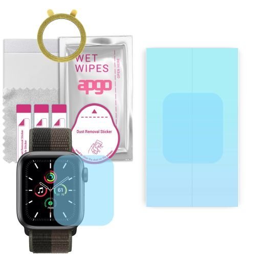 1x folia ochronna hydrożelowa do Apple Watch SE (44 mm) - apgo HD HQ FLEX Smartwatch Hydrogel Protection Ochrona na ekran smartwatcha
