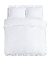 Pościel - 240x200/220 RUFFLES biały mikroperkal kpl pościeli - miniaturka - grafika 1