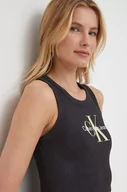 Koszulki sportowe damskie - Calvin Klein Jeans top damski kolor szary - miniaturka - grafika 1