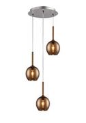 Lampy sufitowe - Zuma Line Miedziana LAMPA wisząca MONIC MD1629-3B Copper szklana OPRAWA zwis kaskada kule balls miedziane - miniaturka - grafika 1