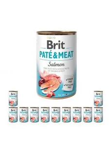 Brit Pate & Meat Dog Salmon ŁOSOŚ 400g DARMOWA DOSTAWA od 95zł +DO 3% ZWROTU W PROGRAMIE LOJALNOŚCIOWYM PATE-400-SALMON - Mokra karma dla psów - miniaturka - grafika 1