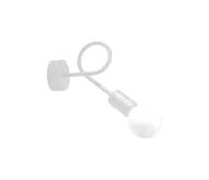 Lampy ścienne - Sollux SL.1430 - Kinkiet LOOP 1xE27/15W/230V białe - miniaturka - grafika 1