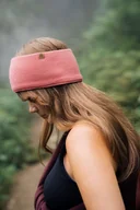 Ozdoby do włosów - Opaska Wełniana KOJOT Różany- szeroka pluszowa opaska z wełny merino - miniaturka - grafika 1