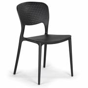 Krzesła - Plastikowe krzesło do jadalni EASY II, czarne - miniaturka - grafika 1