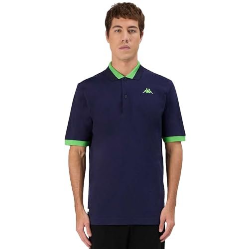 Kappa Męska neonowa niebieska koszulka polo 3XL