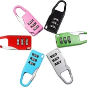 Zawiasy, okucia i inne akcesoria - 6 kolorowych zamków szyfrowych, miniaturowy resetowalny zamek szyfrowy, mały zamek z 3-cyfrowym kodem, zamek szyfrowy antykradzieżowy, zamek do bagaż - miniaturka - grafika 1