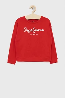 Bluzy damskie - Pepe Jeans bluza bawełniana dziecięca kolor czerwony z nadrukiem - grafika 1