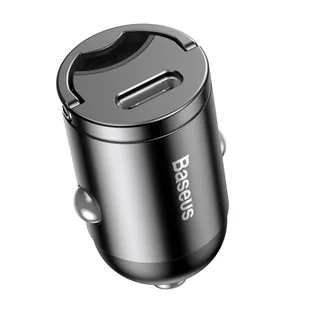 Baseus Tiny Star PPS mini ładowarka samochodowa USB Typ C 30W Quick Charge 3.0 PD 3.0 + kabel USB Typ C / Lightning 1m szary (TZVCHX-0G) - Ładowarki samochodowe - miniaturka - grafika 3