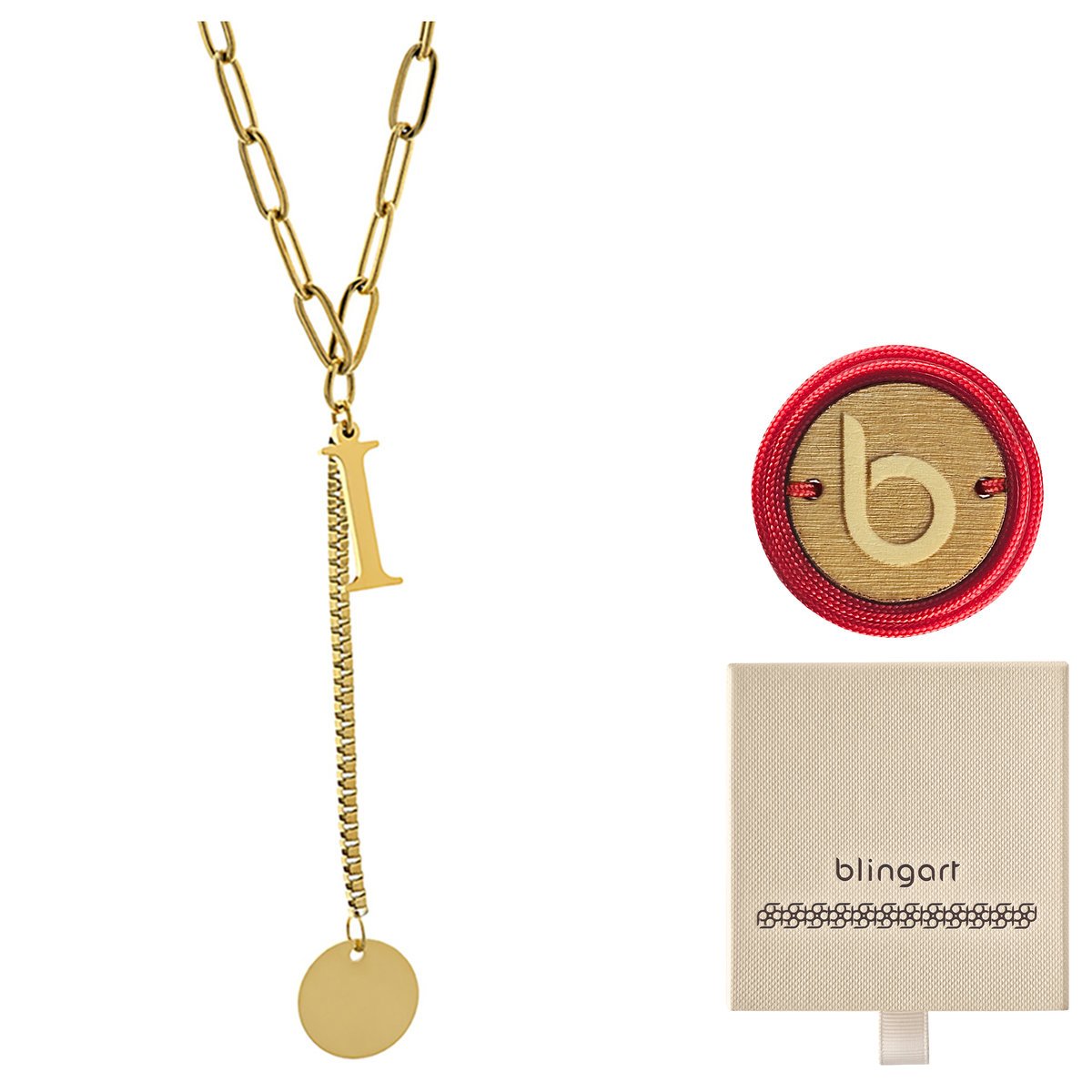 Naszyjnik Celebrytka Łańcuszek Literka I