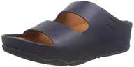 Skarpetki dla dzieci - Fitflop Shuv Two Bar Leather Slides, damskie antypoślizgowe, półgranatowe, 41 EU, Północ granatowa, 41 EU - miniaturka - grafika 1