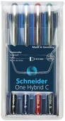 Pióra kulkowe - Schneider Pióro kulkowe ONE Hybrid C 0,3 mm, w etui 4 szt., miks kolorów SR183194 - miniaturka - grafika 1