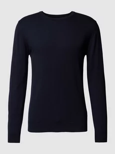 Sweter z dzianiny z okrągłym dekoltem - Swetry męskie - miniaturka - grafika 1