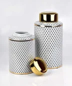 Wazony i flakony - Mondex CHARLOTTE BLACK Amfora - wazon z pokrywką H:40cm - miniaturka - grafika 1