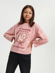 Sinsay - Koszulka z nadrukiem - różowy - Koszulki dla dziewczynek - miniaturka - grafika 1