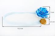 Akcesoria do wystroju okien - Upinacz dekoracyjny z magnesem kwiatek niebieski x2 - miniaturka - grafika 1