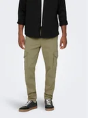 Spodnie męskie - Only & Sons Spodnie materiałowe 22025431 Beżowy Tapered Fit - miniaturka - grafika 1