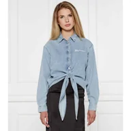 Koszule damskie - Karl Lagerfeld Jeans Jeansowa koszula Cropped Fit - miniaturka - grafika 1