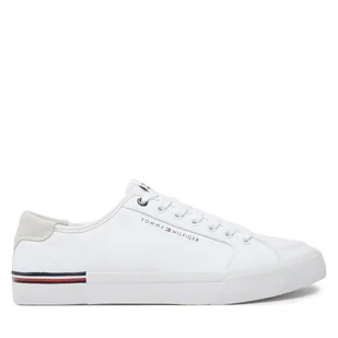 Tenisówki Tommy Hilfiger Core Corporate Vulc Canvas FM0FM05398 Biały - Trampki męskie - miniaturka - grafika 1
