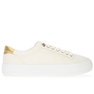 Buty Tommy Hilfiger Essential Vulc Canvas FW0FW07682-AEF - beżowe - Trampki damskie - miniaturka - grafika 1