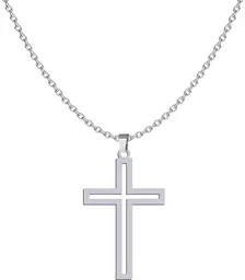 Srebrny Naszyjnik z KRZYŻEM - Biżuteria religijna - miniaturka - grafika 1