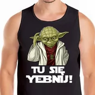 Koszulki męskie - 0642 Tank Top Koszulka Yoda Star Wars S Czarna - miniaturka - grafika 1