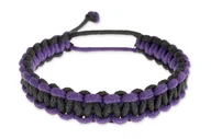 Bransoletki - Damska Bransoletka Czarno Fioletowa Węzeł - miniaturka - grafika 1