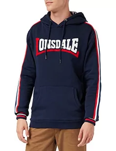 Lonsdale Męska bluza z kapturem Ebford, niebieski/biały/czerwony, L - Bluzy męskie - miniaturka - grafika 1