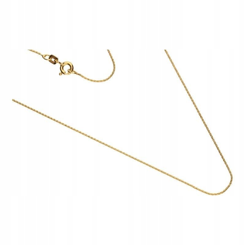 Złoty łańcuszek 333 elegancki błyszczący splot 8kt na prezent 40cm
