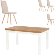 Stoły z krzesłami - Zestaw Stół Tiago + Krzesła K-282 Halmar 6, Beżowy, Dąb Lancelot - miniaturka - grafika 1