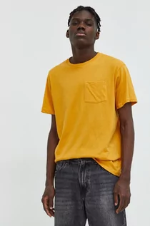 Koszulki męskie - Brixton t-shirt męski kolor pomarańczowy gładki - grafika 1
