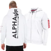 Odzież taktyczna i umundurowanie - Bluza rozpinana z kapturem Alpha Industries Back Print 128342 09 - Biała M - miniaturka - grafika 1