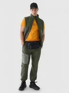 Spodnie sportowe męskie - Męskie spodnie casual 4F 4FRAW24TTROM1351- khaki - miniaturka - grafika 1