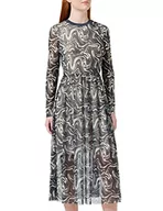Sukienki - TOM TAILOR Denim Damski Sukienka z siateczki z nadrukiem na całej powierzchni 1034579, 31006 - Blue White Marble Print, XXL - miniaturka - grafika 1