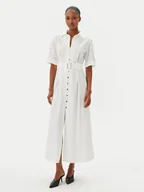 Sukienki - Fracomina Sukienka koszulowa FR25SD3006W52001 Biały Regular Fit - miniaturka - grafika 1