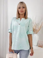 Bluzki damskie - BLUZKA VERVE MIĘTOWA UNI - Ubra - miniaturka - grafika 1