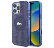 Etui i futerały do telefonów - Lacoste IML Blend Monogram MagSafe do iPhone 16 Pro Max Granatowy - miniaturka - grafika 1