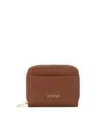 Portfele - Mały brązowy portfel z klapą na zatrzask - miniaturka - grafika 1